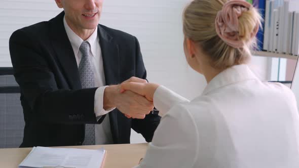 就職の面接で求職者とマネージャーの握手 / Videohive, Stock footage, People