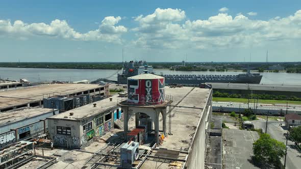 Point of view of water tower on abandoned military facility in New Orleans Tower # 1