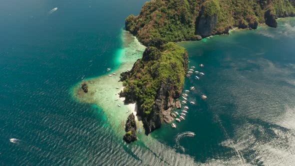 Tropical Island with Sandy Beach