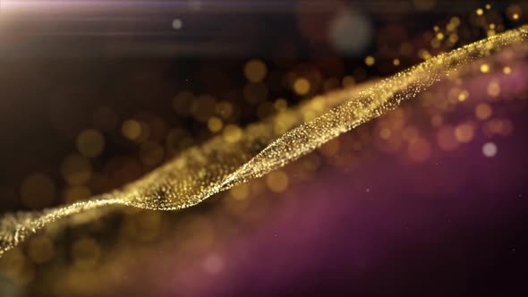 Abstract Glittering Gold Particles Background 03