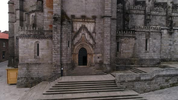 Dramatic architecture of Guarda Cathedral in Portugal