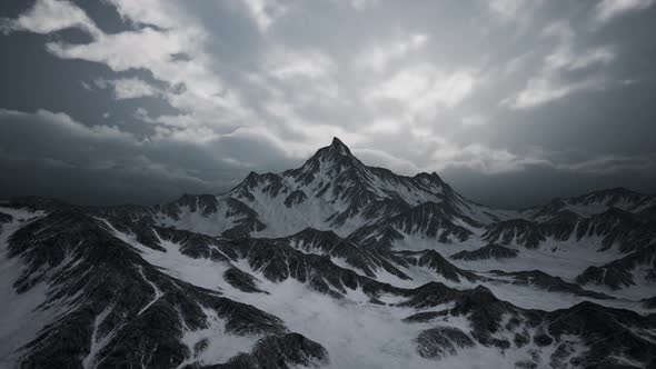 High Altitude Peaks and Clouds