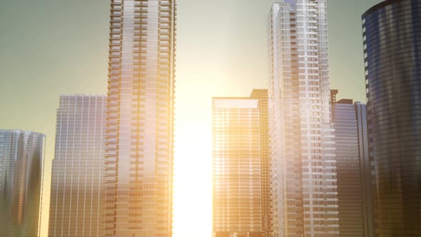 Business Skyscrapers at Sunset alt