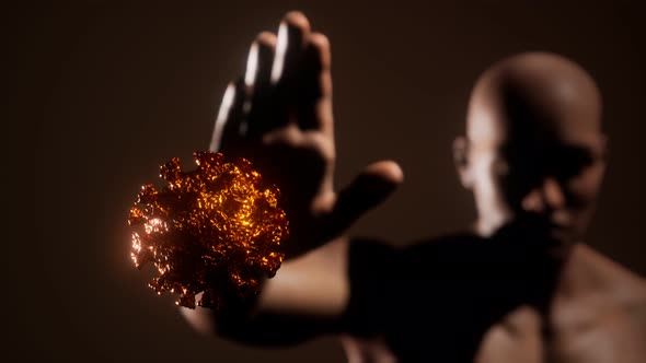 Scared Man Gesturing Stop Afraid of Coronavirus COVID19 Infection alt