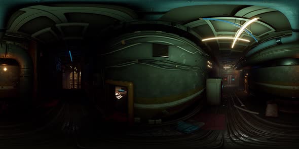 A Long Corridor with Many Open Doors of a Lost Place alt