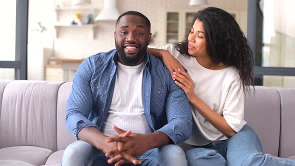 Video Call to Happy Multiracial Couple