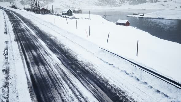 Winter Road on Lofoten Islands