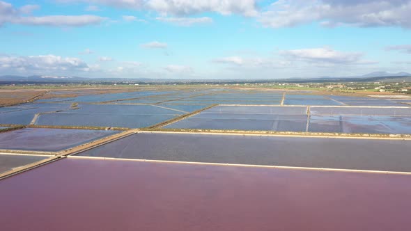 Salt evaporation ponds, aerial view