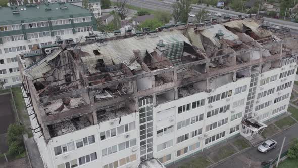 Ukraine  Building Destroyed By the War in Stoyanka Bucha District