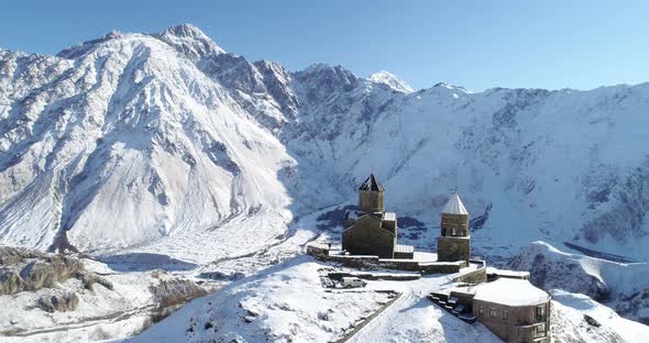 Glaciers and Gergeti Trinity Church