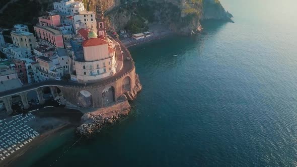 Atrani Aerial By Dawn, Amalfi Coast