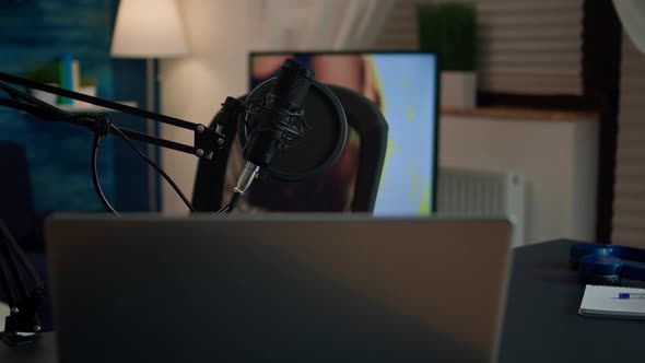 Podcast Home Studio in Living Room with Professional Brodcasting