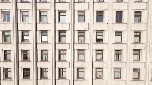 Many Windows of a Building Built in the Style of the Former USSR