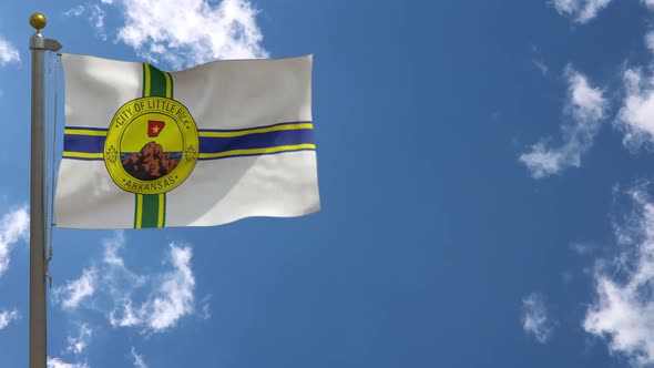Little Rock City Flag Arkansas (Usa) On Flagpole