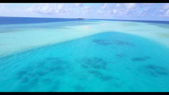 Aerial above abstract of paradise sea view beach wildlife by clear ocean and white sand background o