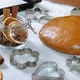 Gingerbread cookies dough, metal cutter, Christmas spices and decoration, dolly shot - VideoHive Item for Sale