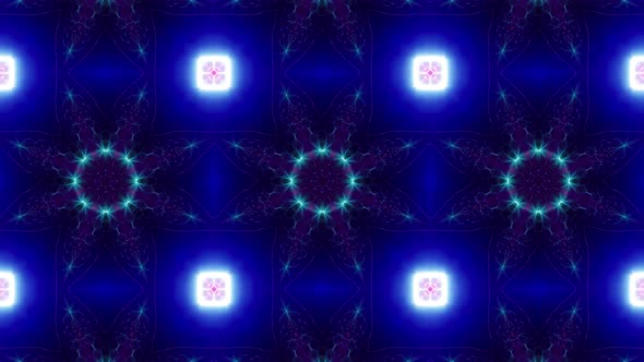 Blinking Blue Light Purple Kaleidoscope Loop 4K 07