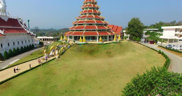 Chiness Pagoda At  Wat Hyua Pla Kang In Chiang Rai