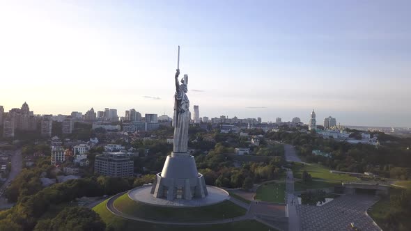 Monument Motherland. Aerial. Kyiv. Ukraine