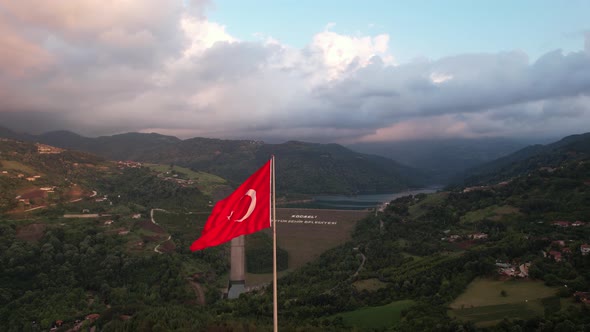 Aerial Turkish Flag