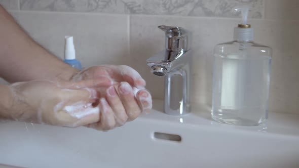 Hand Washing, Slow Motion, Close Up
