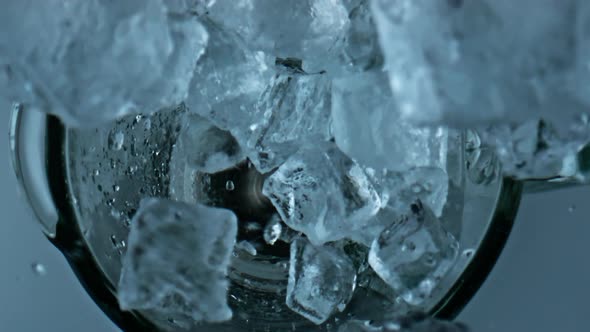 Closeup Blender Crushing Ice Top View