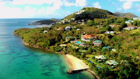 Saint Lucia Castries From Above with Luxury Hotels  St Lucia Tropical Island