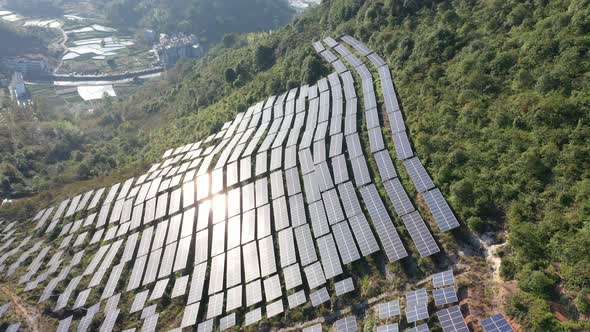 Solar power station in montain