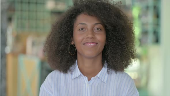 Portrait of Beautiful African Businesswoman Doing Video Chat