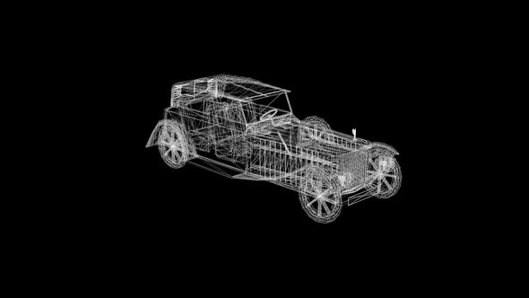 Wireframe Old classic car