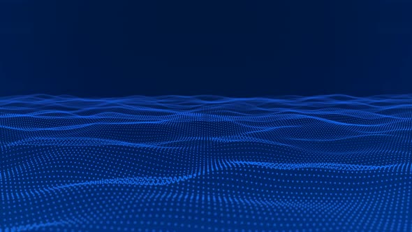 Blue color particle wave animated background