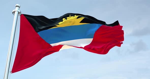 Antigua And Barbuda Flag Waving  Loop  4 K