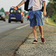 Male Hitchhiker on Busy Road 1 - VideoHive Item for Sale