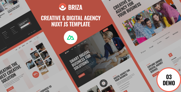 Briza – Creative Digital Agency Vue Nuxt Js Template