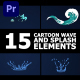 Cartoon Wave And Splash Elements | Premiere Pro MOGRT - VideoHive Item for Sale