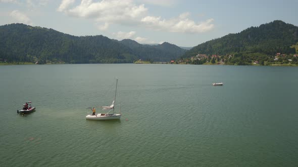 Aerial view of Colibita Lake