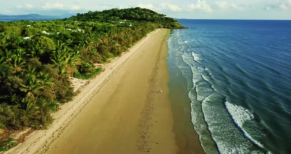 Drone view over the exotic beach.