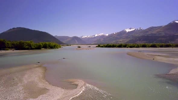 Glacial river aerial footage