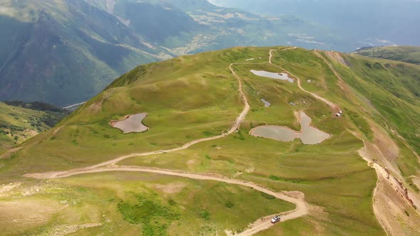 Koruldi Lakes Birds Eye Fly Over 