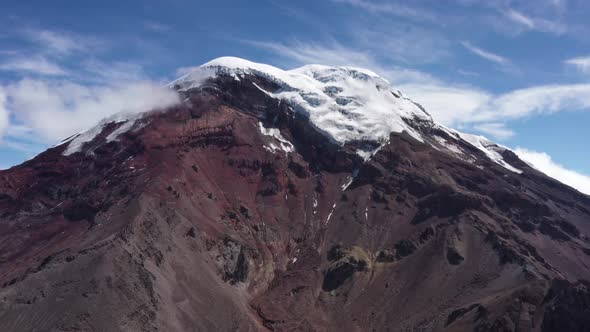 The chimborazo in Ecuador slowly moving closer to the peak