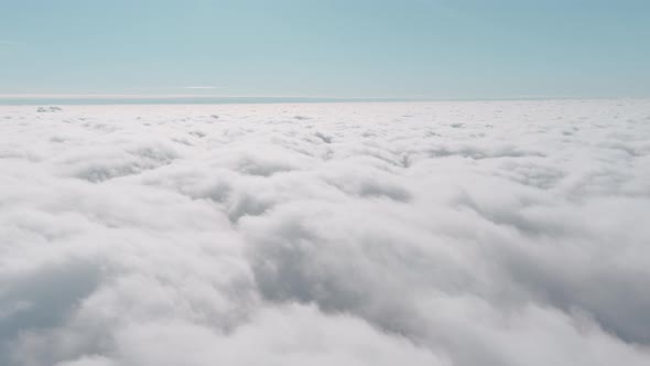 Top View of Floating Clouds in Clear Sunny Weather Cumulus Clouds Horizon Tranquility and