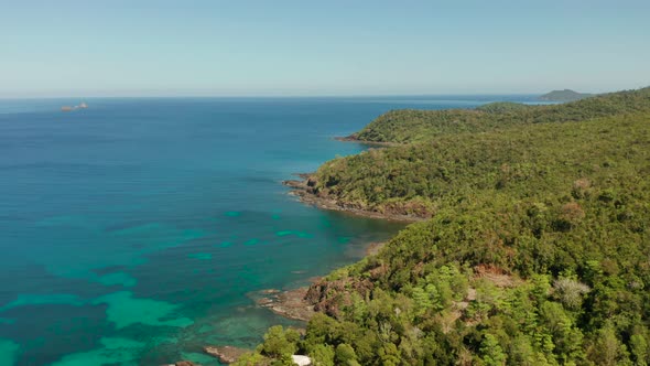 Tropical Island with Blue Lagoon