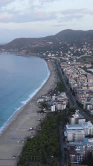 Vertical Video Alanya Turkey  a Resort Town on the Seashore