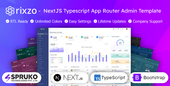 Rixzo - NextJS Typescript App Router React Bootstrap Admin Dashboard Template