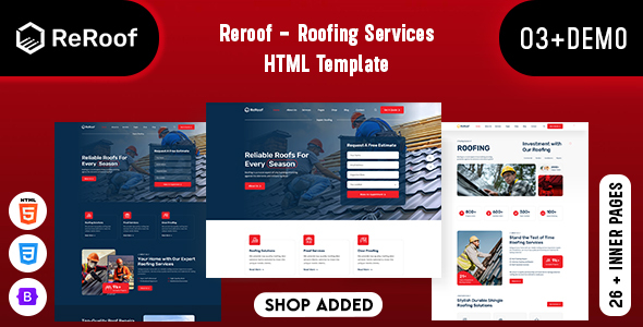 Reroof – Roofing Services HTML Template