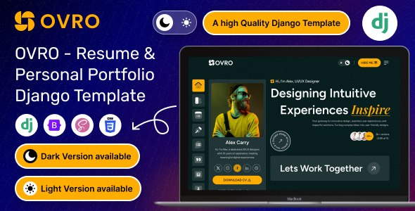 Ovro – Resume & Personal Portfolio Django Template