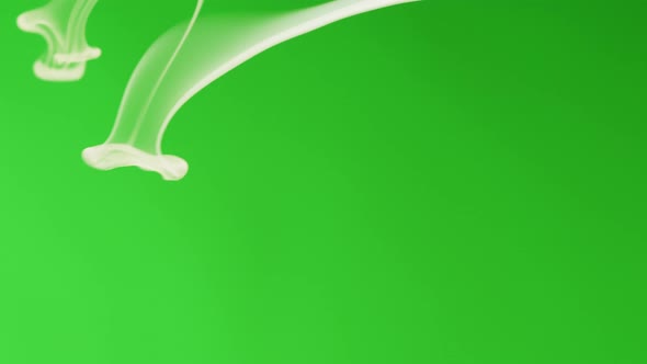 Smoke Jet on Green Chroma Key Background