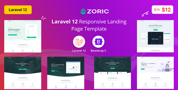 Zoric - Laravel 12 Responsive Landing Page Template