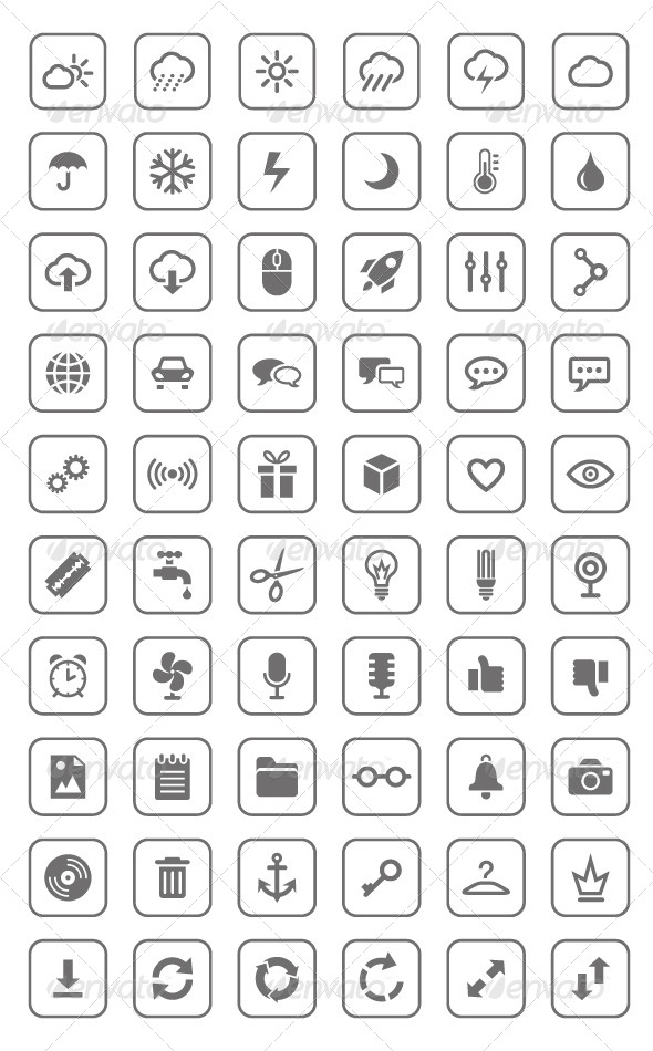 Icons and pictograms set