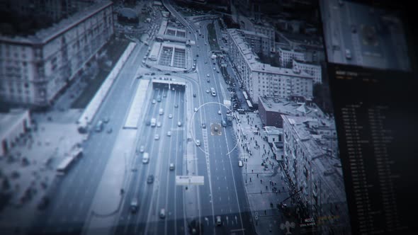 Following Car On Roadway In City For Secret Surveillance In Modern Software alt